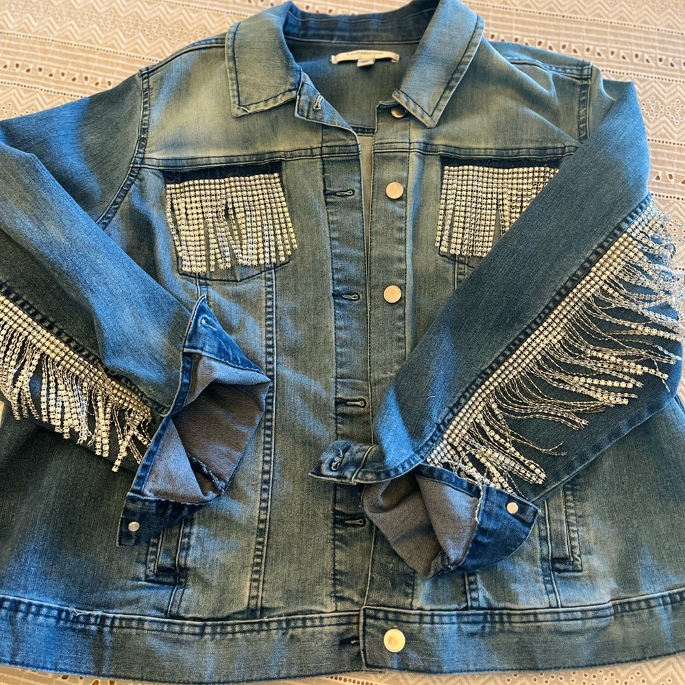 Rhinestone Cowgirl Bling Denim Jacket 
BLING 2x Stretchy!!
